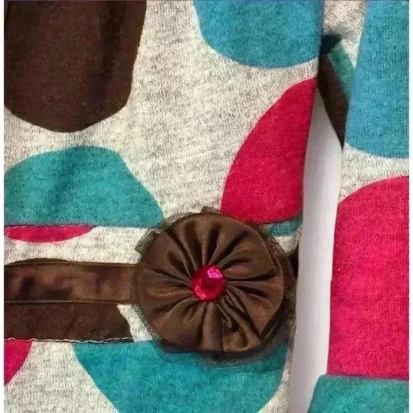 Rare Too Girl's Size 5 Multicolor Polka Dot Knee Length Party Dress - Picture 2 of 7